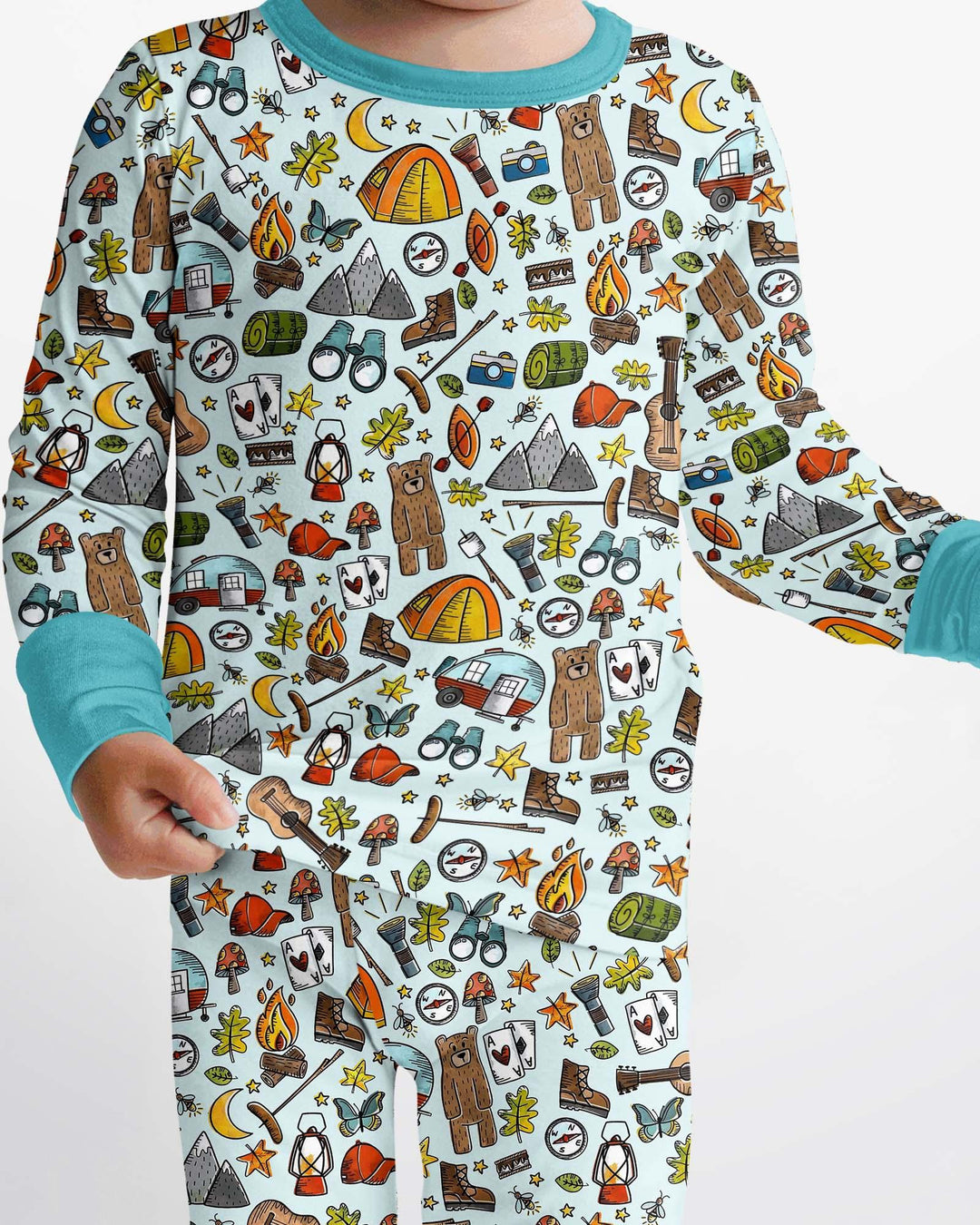 Zweiteiliges Langarm-Pyjama-Set mit Sommerfrüchten