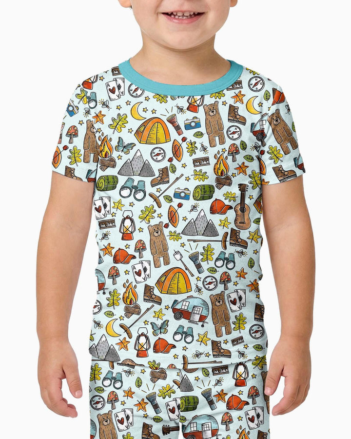 Funny Camper Family Matching Bamboo Two Piece Short Sleeve Pajama Set
