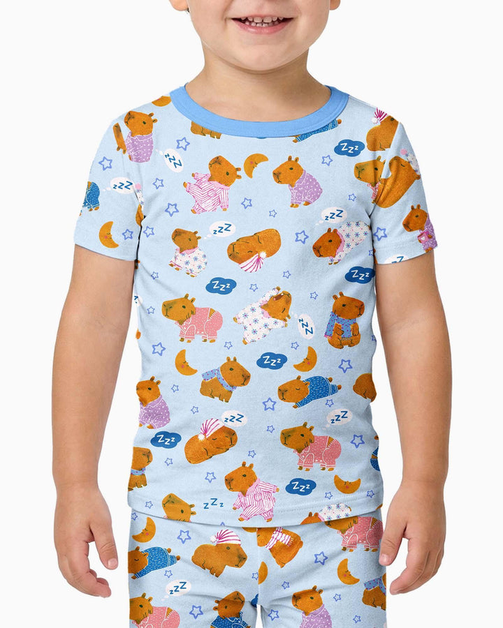 Capyjama Family Matching Bamboo Two Piece Short Sleeve Pajama Set