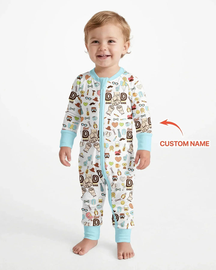 Custom Kids Name Best Dad Ever Bamboo Convertible Zippy