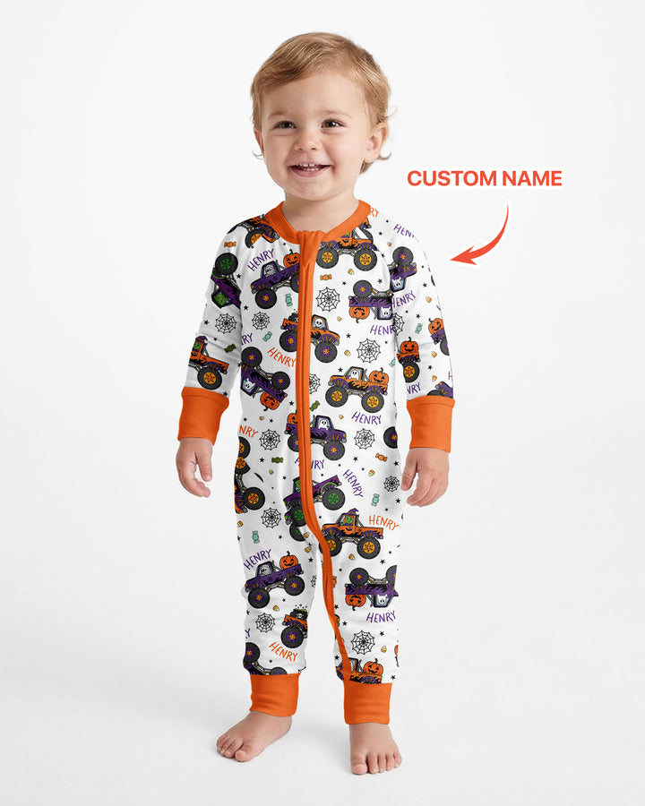Custom Name Halloween Monster Truck Bamboo Convertible Zippy