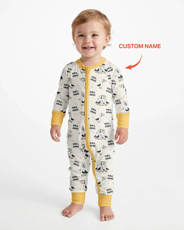 Custom Funny Seagulls Teacher Bamboo Convertible Zippy