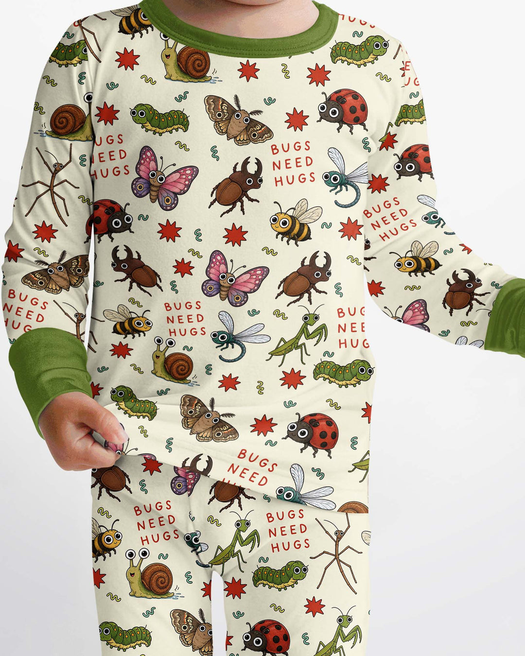Bugs Need Hug Bamboo Two Piece Long Sleeve Pajama Set