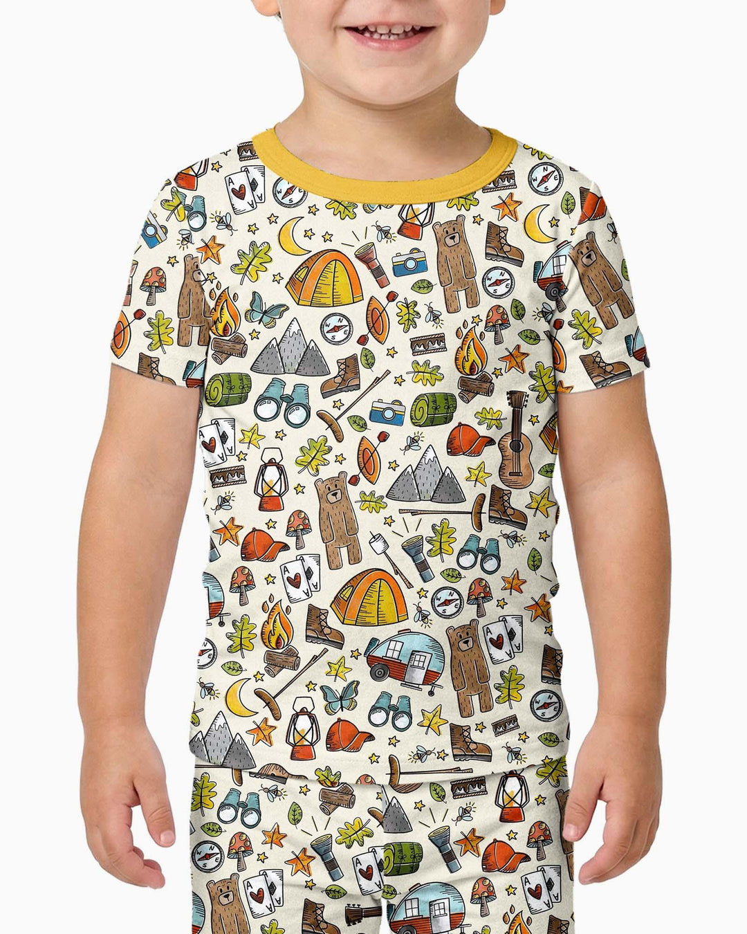 Funny Camper Family Matching Bamboo Two Piece Short Sleeve Pajama Set