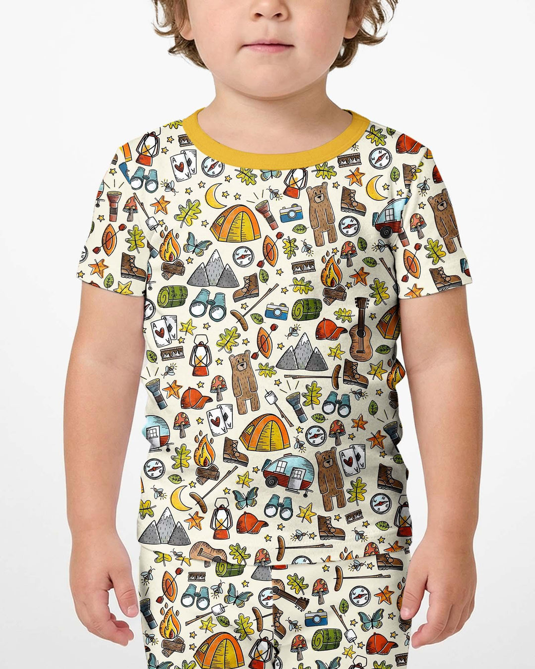Funny Camper Family Matching Bamboo Two Piece Short Sleeve Shorts Pajama Set