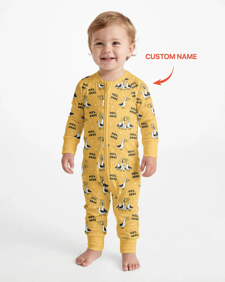 Custom Funny Seagulls Teacher Bamboo Convertible Zippy