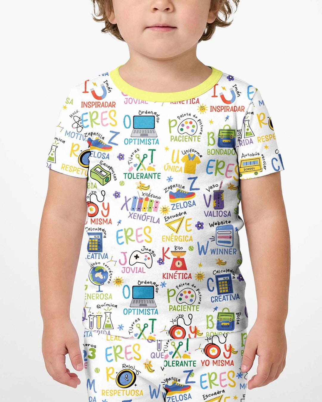 You Are Spanish Alphabet Version Bamboo Two Piece Short Sleeve Shorts Pajama Set