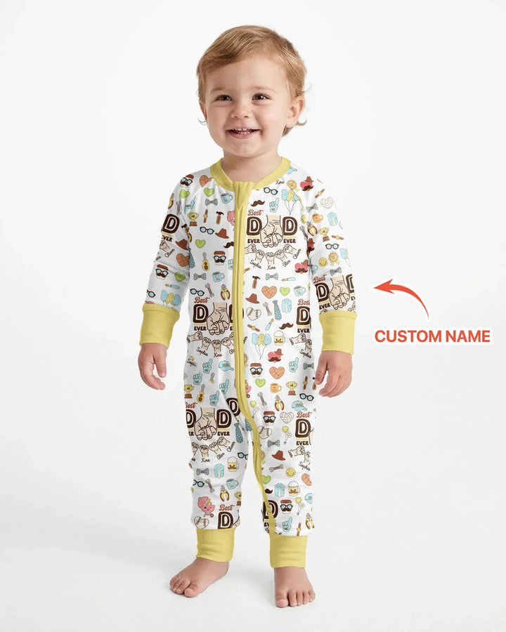 Custom Kids Name Best Dad Ever Bamboo Convertible Zippy