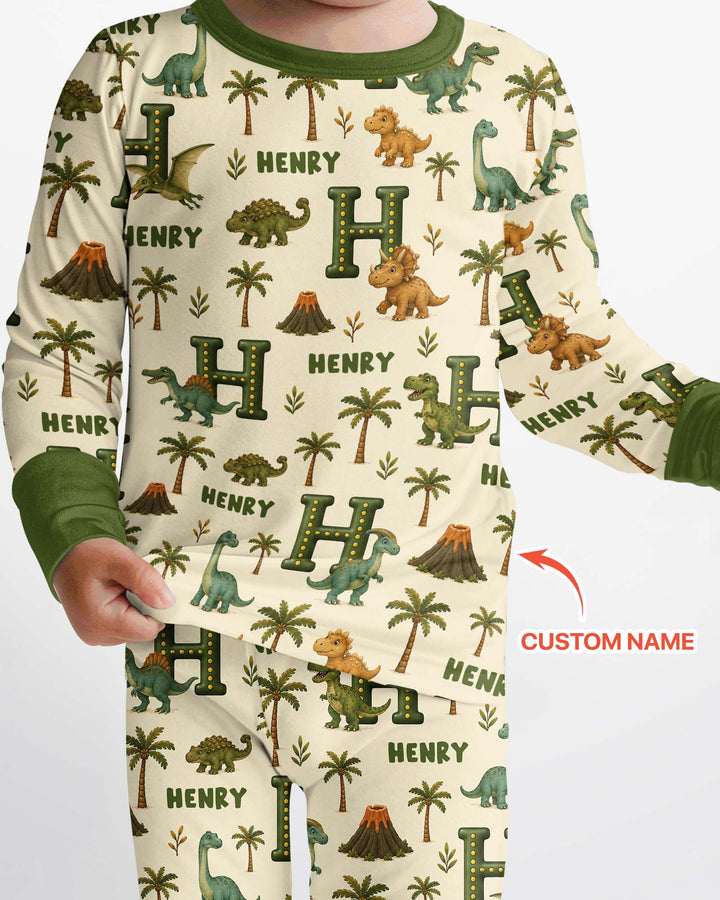 Dinosaur Dreams Bamboo Two Piece Long Sleeve Pajama Set