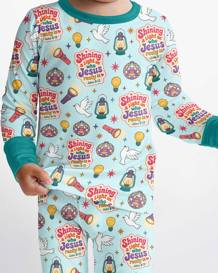VBS Shining A Light On Who Jesus Really Is Bamboo Two Piece Long Sleeve Pajama Set