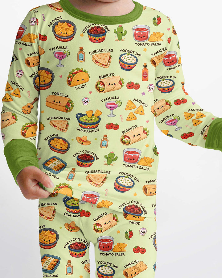 Conjunto de pijama de dos piezas de bambú con mangas largas, plantilla PERSONALIZADA