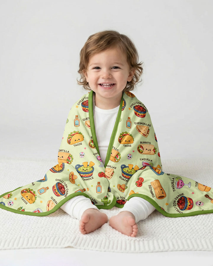 Kawaii Mexican Food Bamboo Blanket