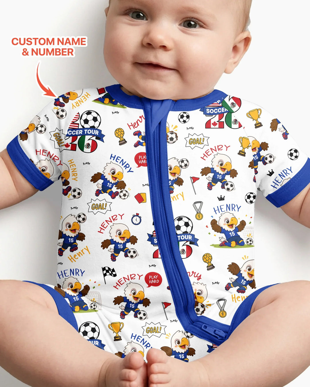 Plantilla PERSONALIZADA de Bambú Pijama Corto con Cremallera