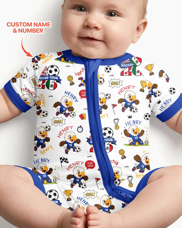 Plantilla PERSONALIZADA de Bambú Pijama Corto con Cremallera