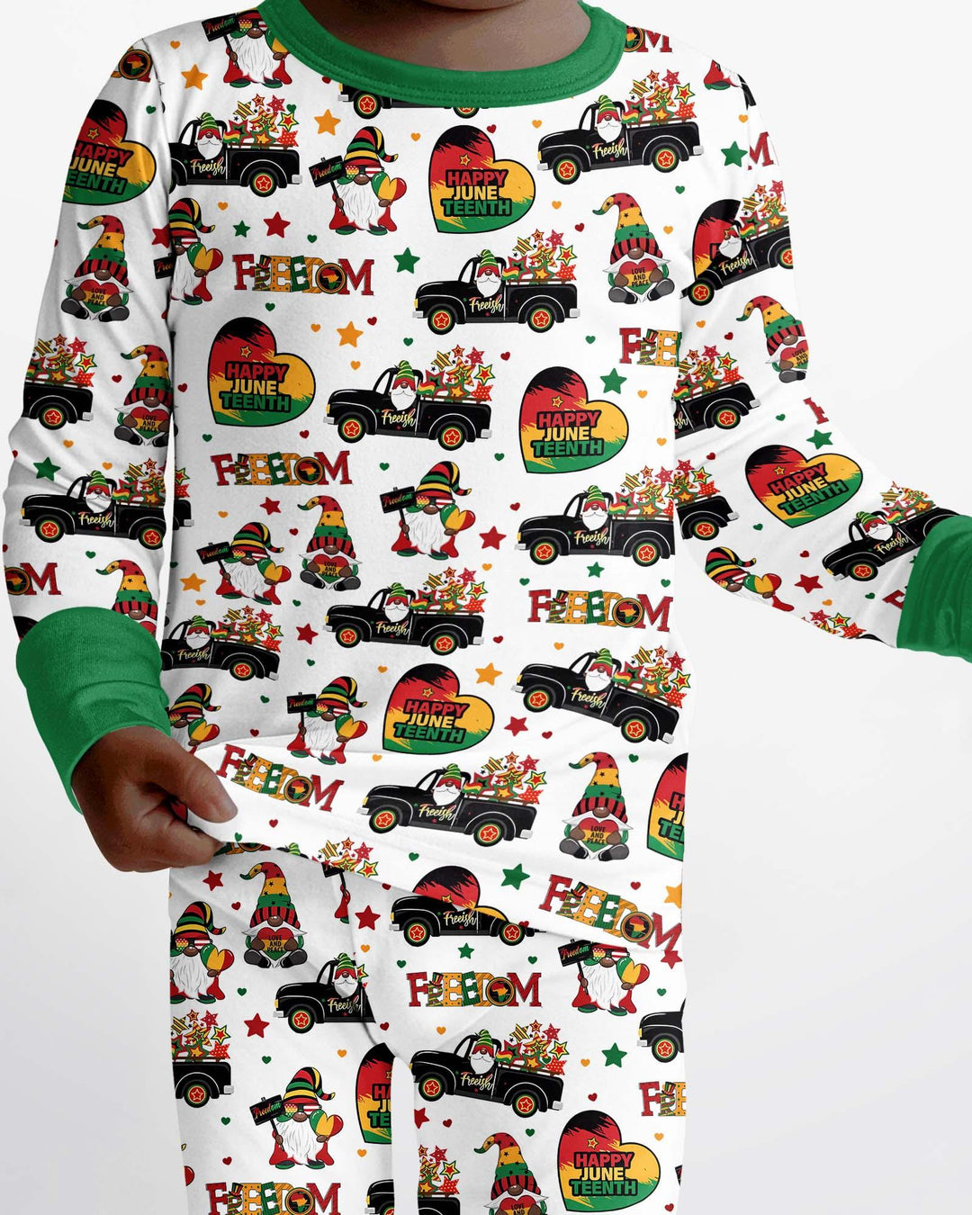 Gnome Happy Juneteenth Bamboo Two Piece Long Sleeve Pajama Set