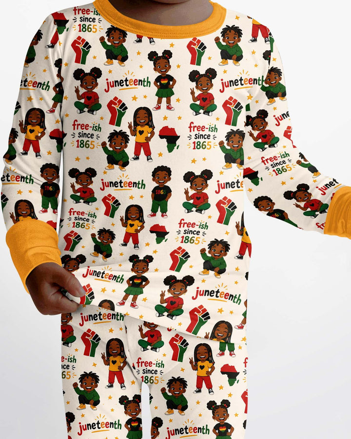 Juneteenth Free-ish Since 1865 Bamboo Two Piece Long Sleeve Pajama Set