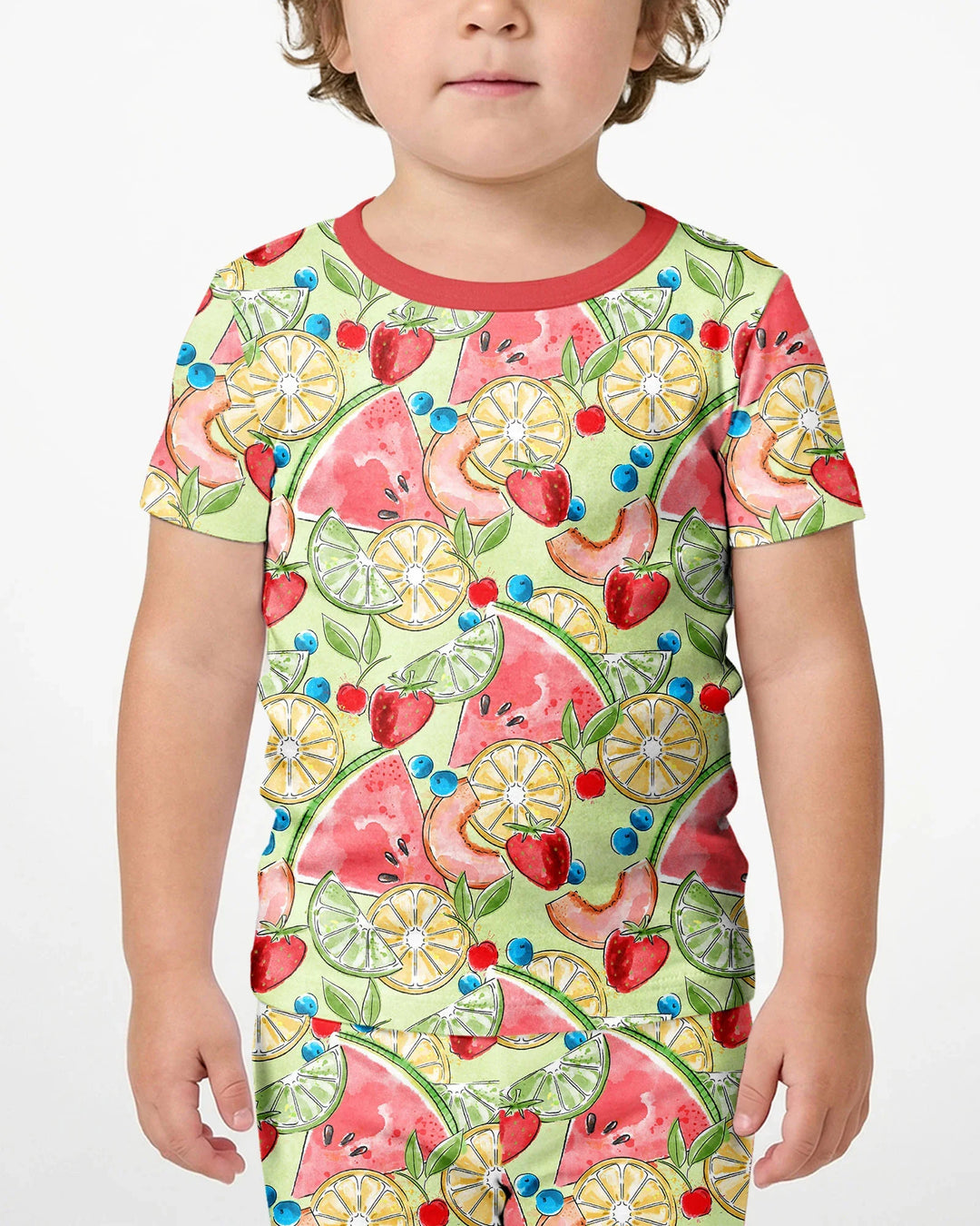 Template Zweiteiliges Pyjama-Set mit kurzen Ärmeln und Shorts