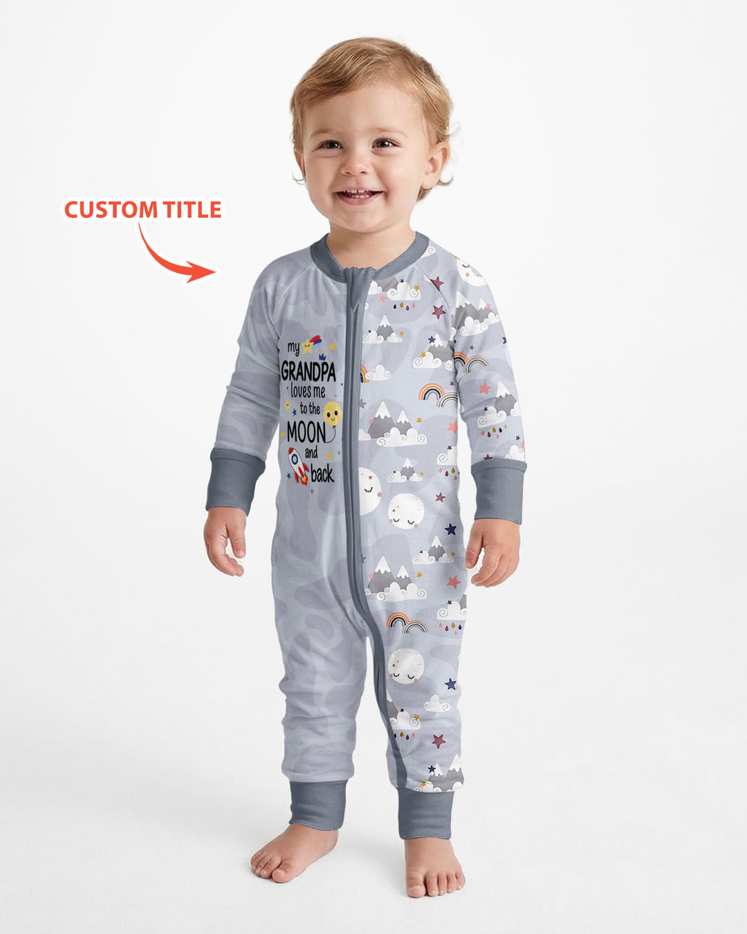 Personalized Loves To The Moon And Back Bamboo Convertible Zippy
