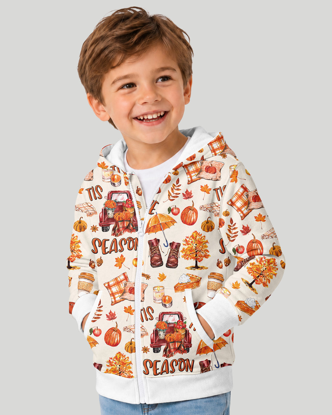 Fall Tis the Season Bamboo Zip Hoodie