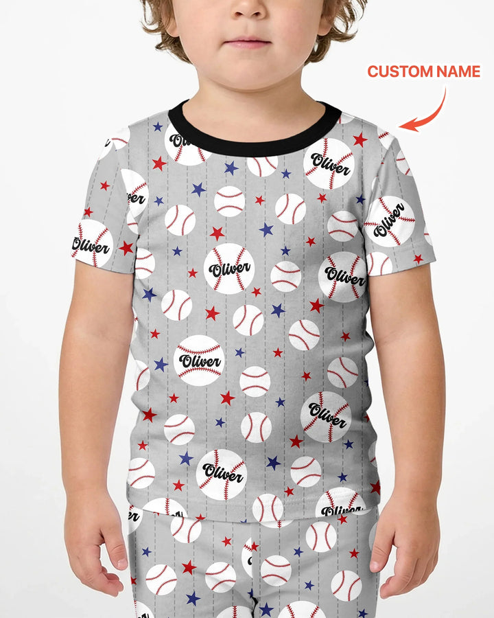Custom Name Rookie of The Year Matching Bamboo Two Piece Short Sleeve Shorts Pajama Set
