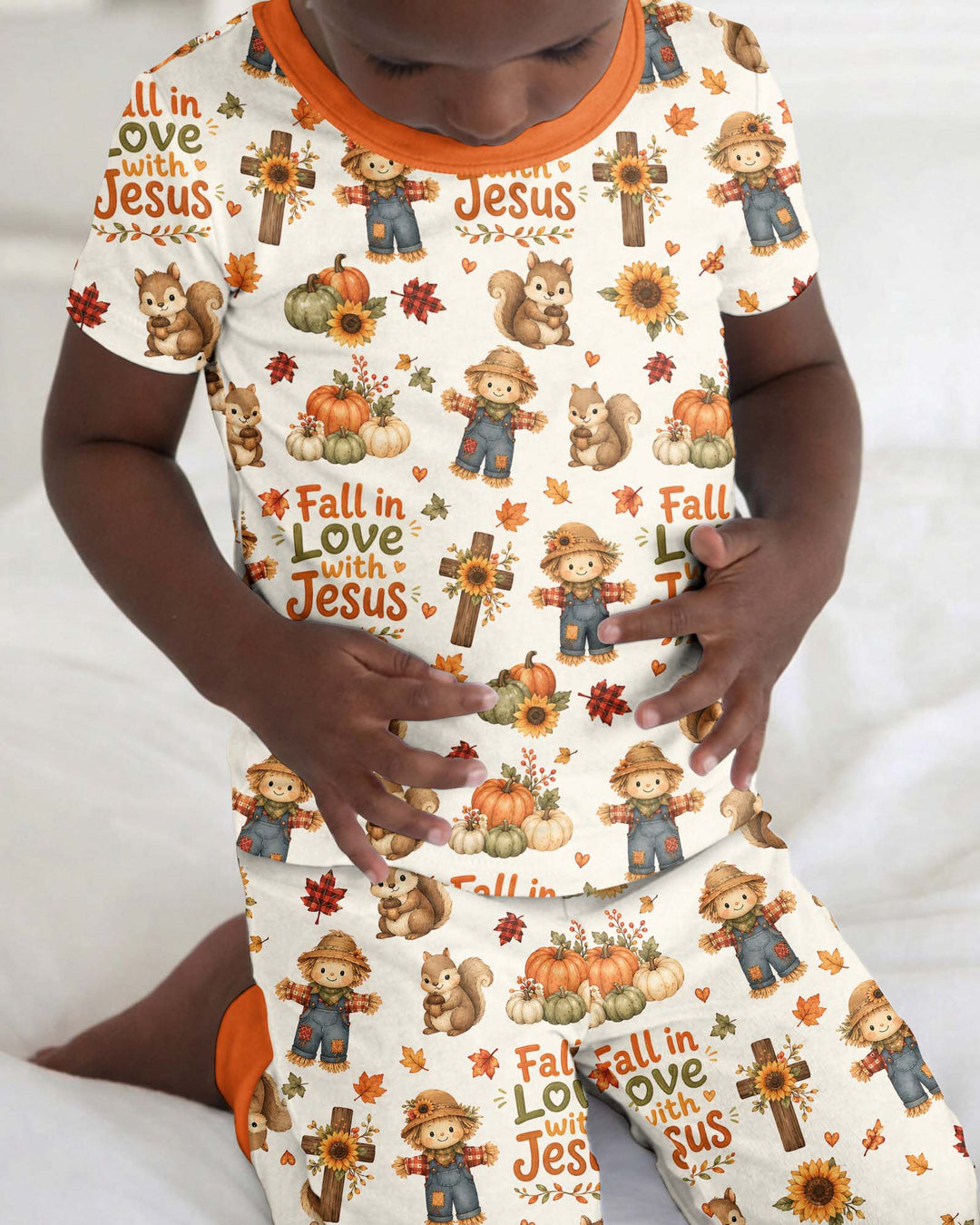 Fall For Jesus Bamboo Two Piece Short Sleeve Pajama Set