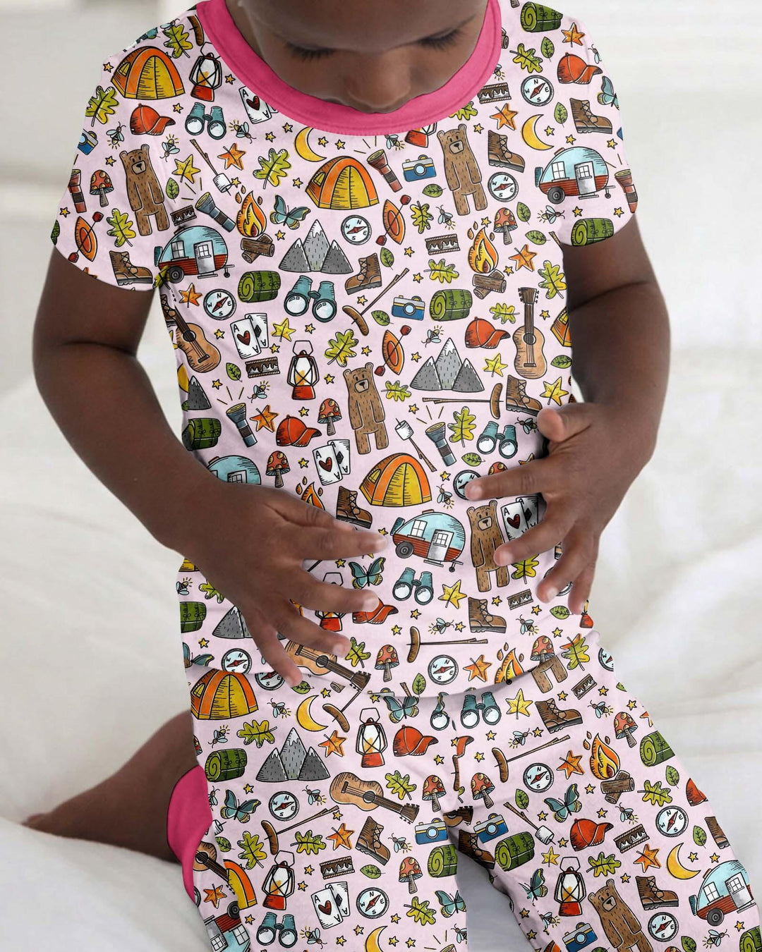 Funny Camper Family Matching Bamboo Two Piece Short Sleeve Pajama Set