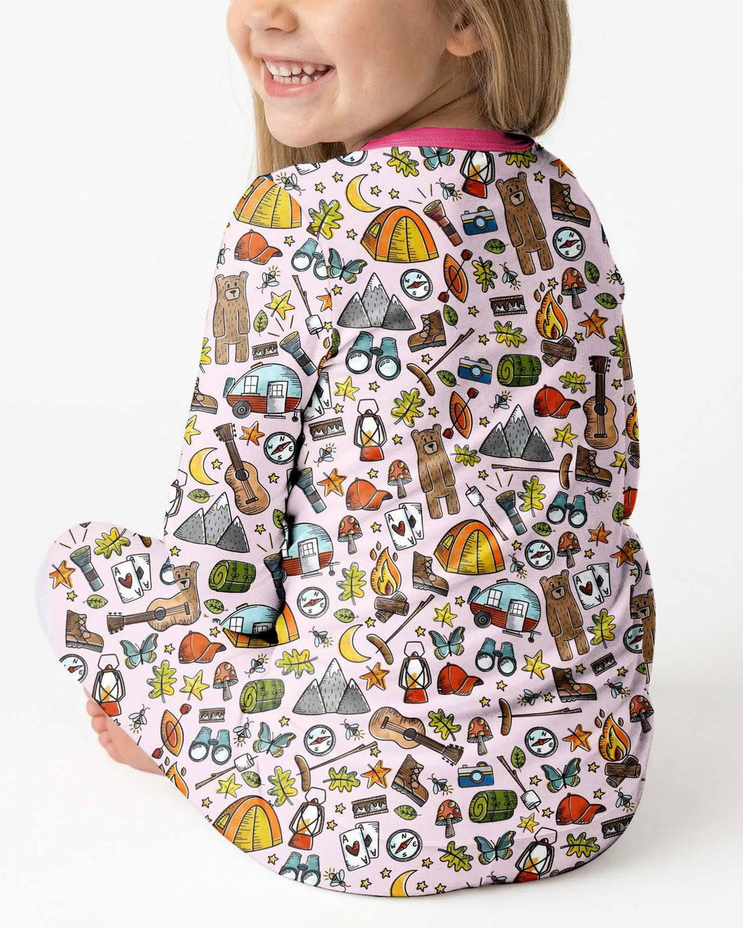 Zweiteiliges Langarm-Pyjama-Set mit Sommerfrüchten