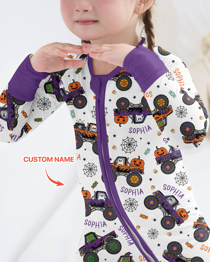 Custom Name Halloween Monster Truck Bamboo Convertible Zippy