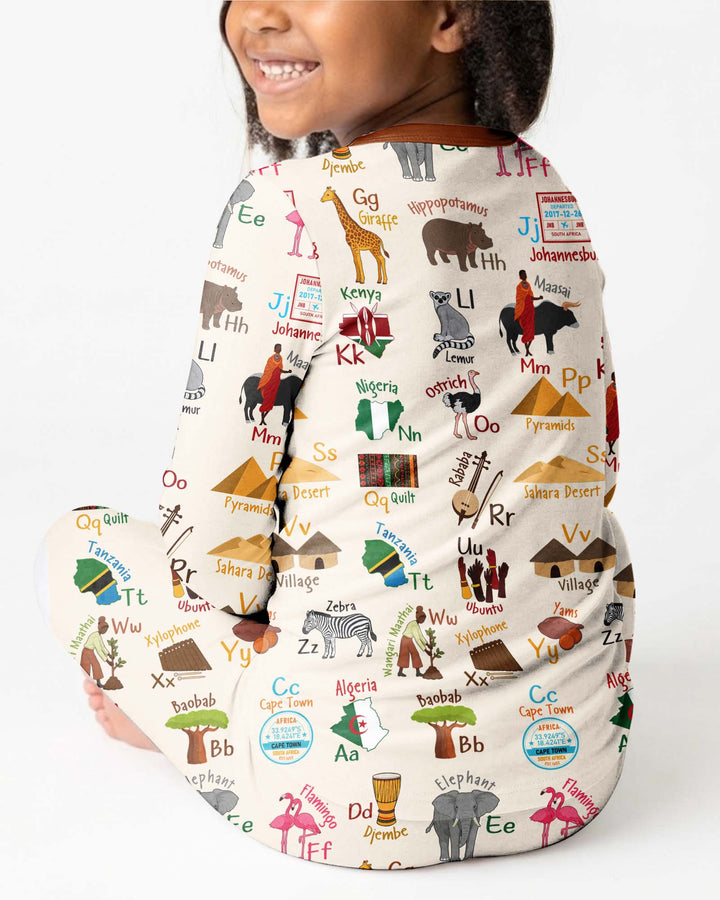 Conjunto de pijama de dos piezas de bambú con mangas largas, plantilla PERSONALIZADA