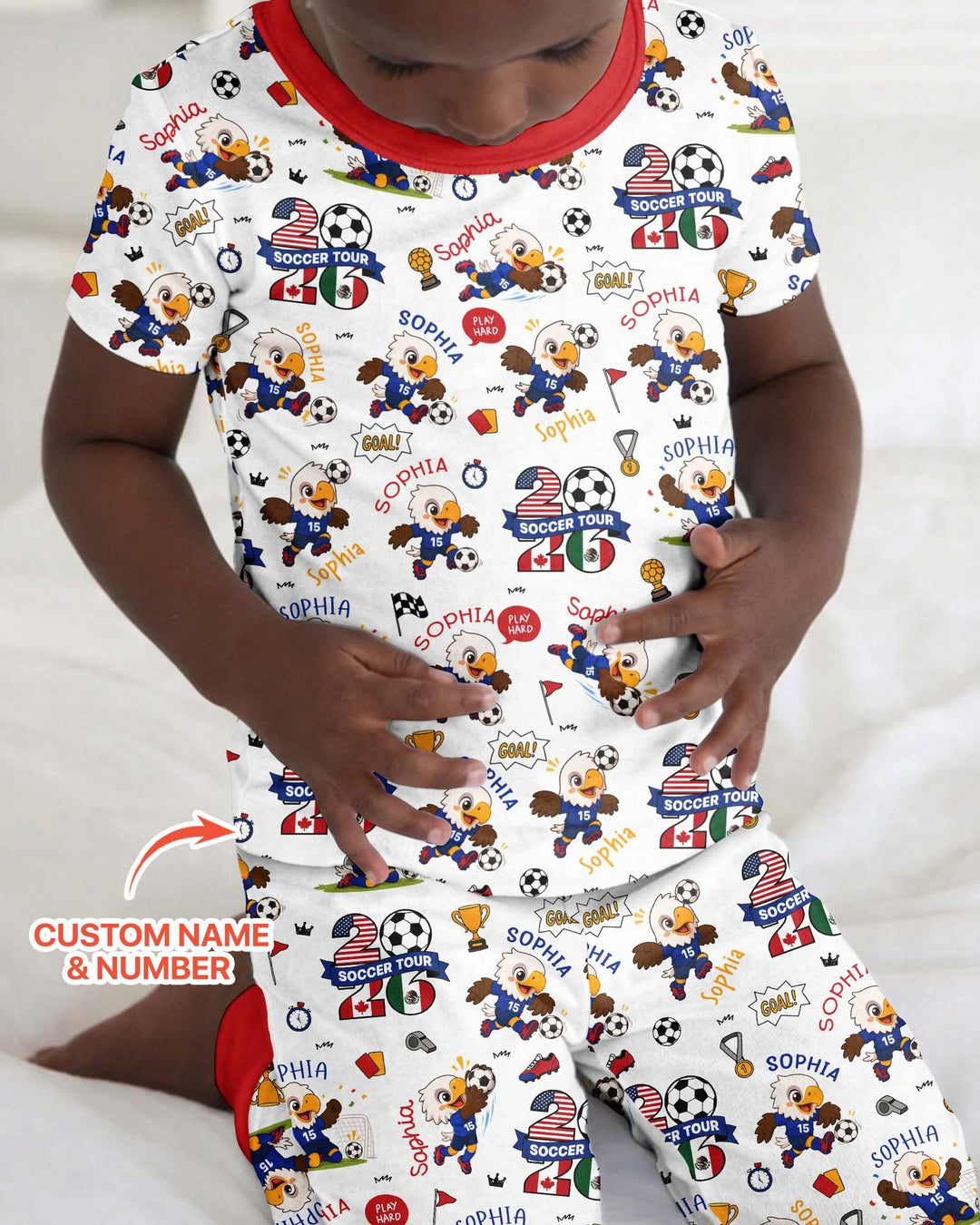 Zweiteiliges, kurzärmliges Pyjama-Set mit Marienkäfern