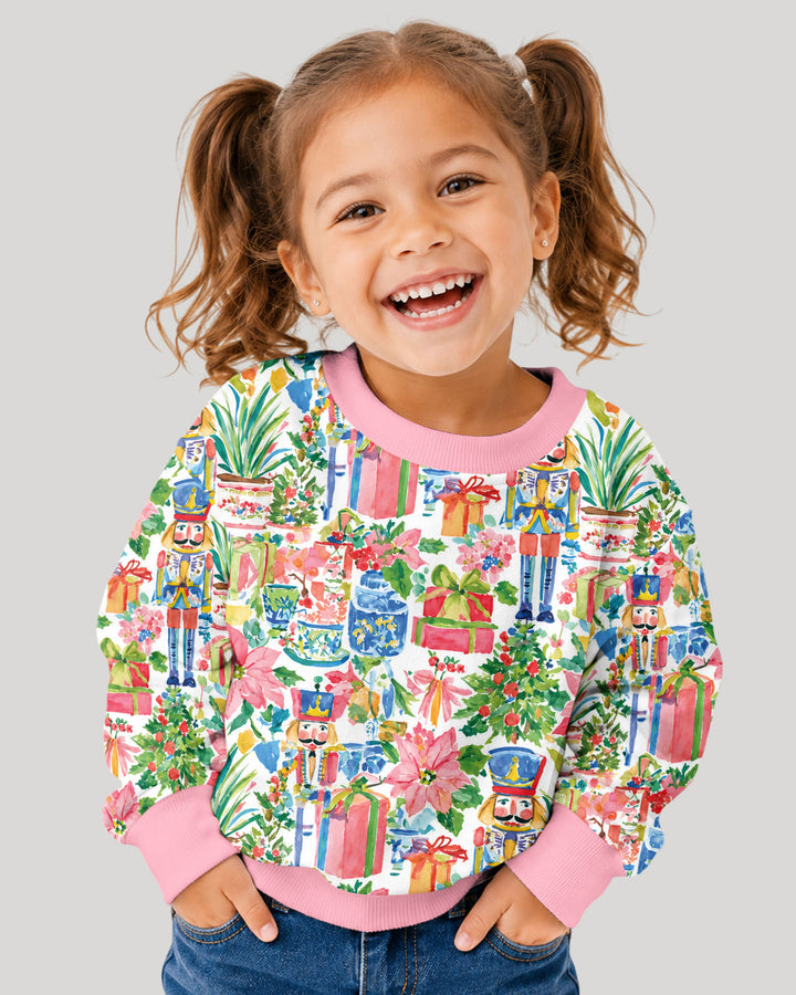 Watercolor Nutcracker Holiday Bamboo Crewneck Sweatshirt