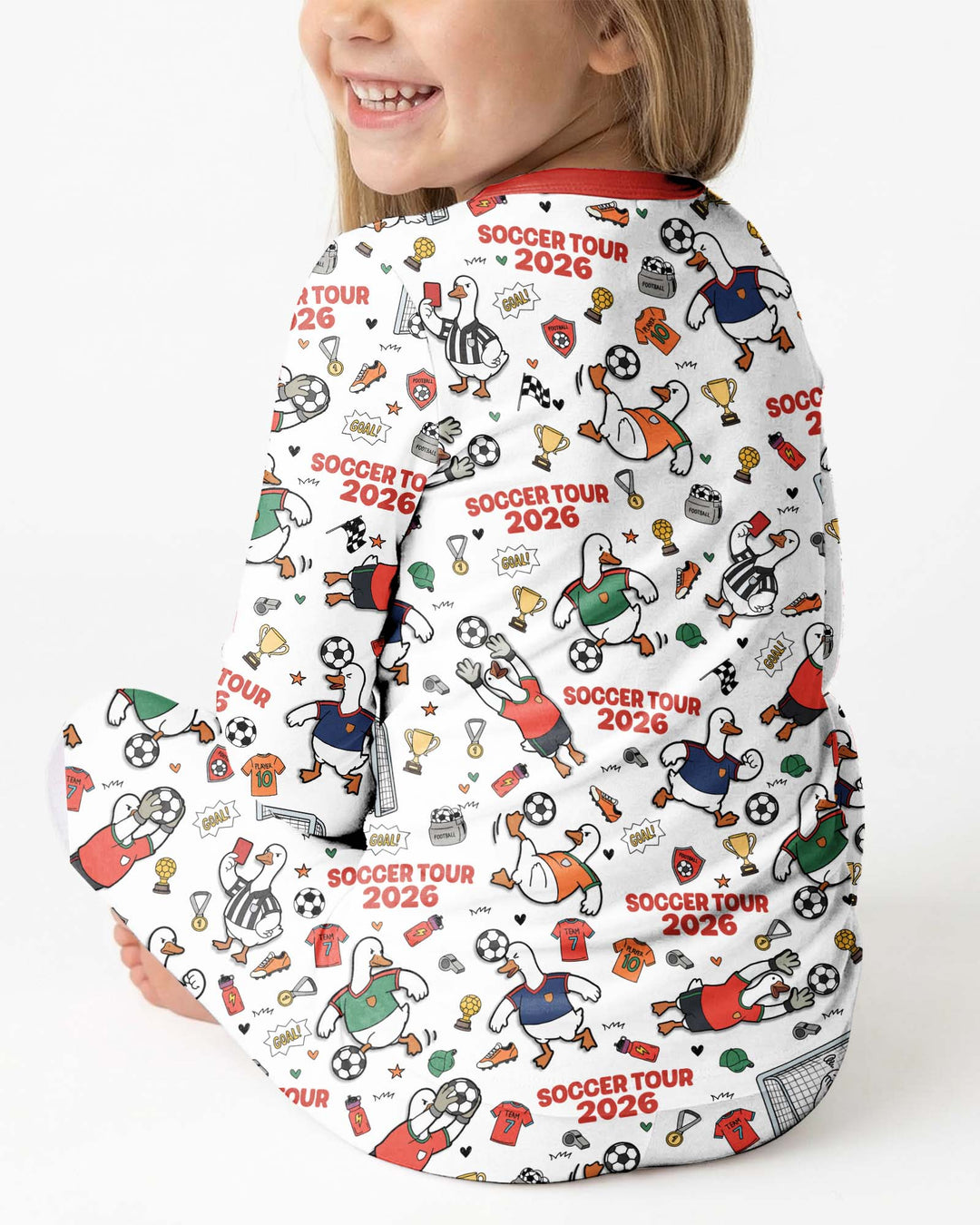 Funny Goose Soccer Tour 2026 Bamboo Two Piece Long Sleeve Pajama Set
