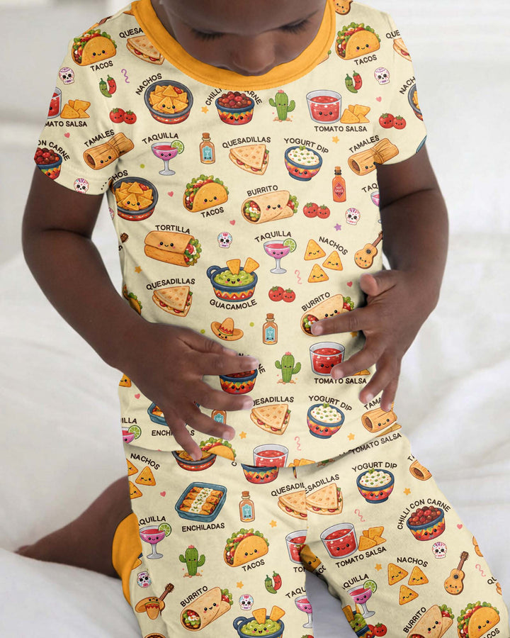 Conjunto de pijama de dos piezas de manga corta de bambú