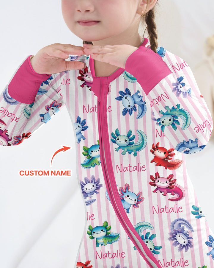 Cute Axololt Custom Name Bamboo Convertible Zippy