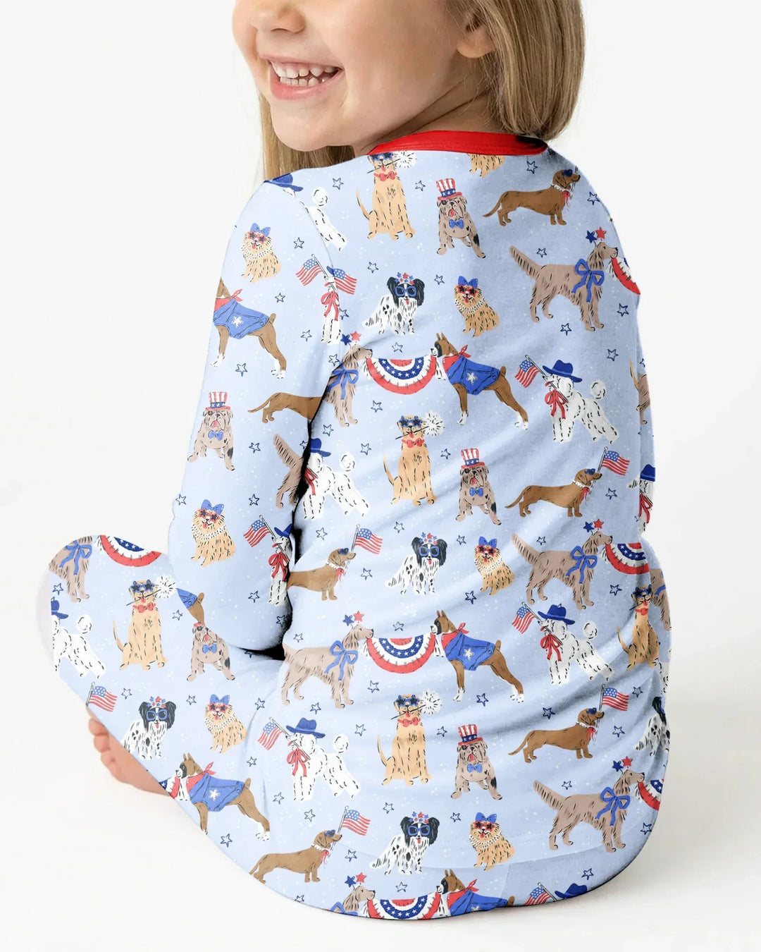 Patriotic Pups Family Matching Bamboo Two Piece Long Sleeve Pajama Set