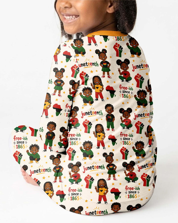 Juneteenth Free-ish Since 1865 Bamboo Two Piece Long Sleeve Pajama Set