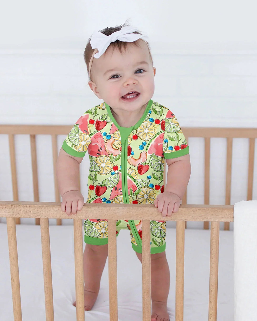 Sweet Summer Fruits Family Matching Bamboo Shorty Zippy