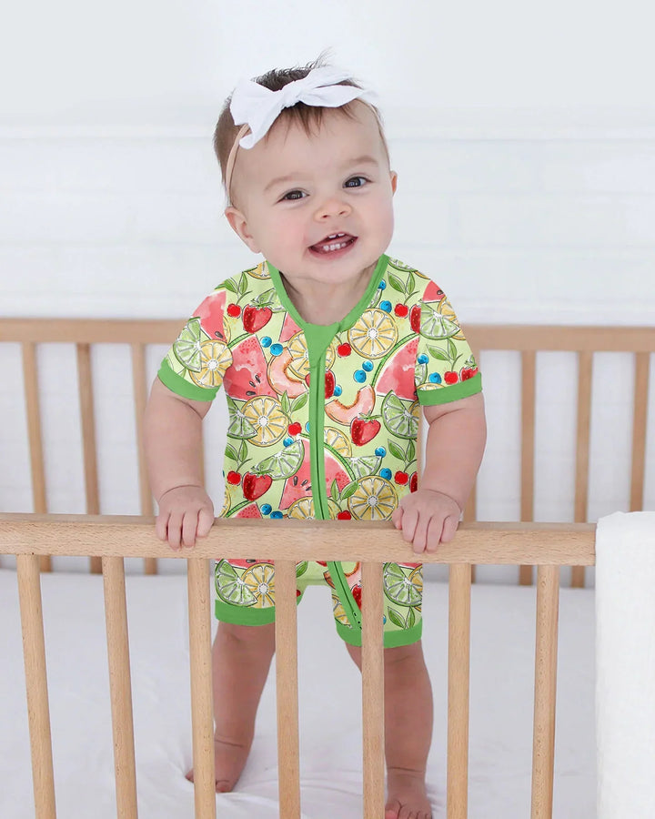 Sweet Summer Fruits Family Matching Bamboo Shorty Zippy