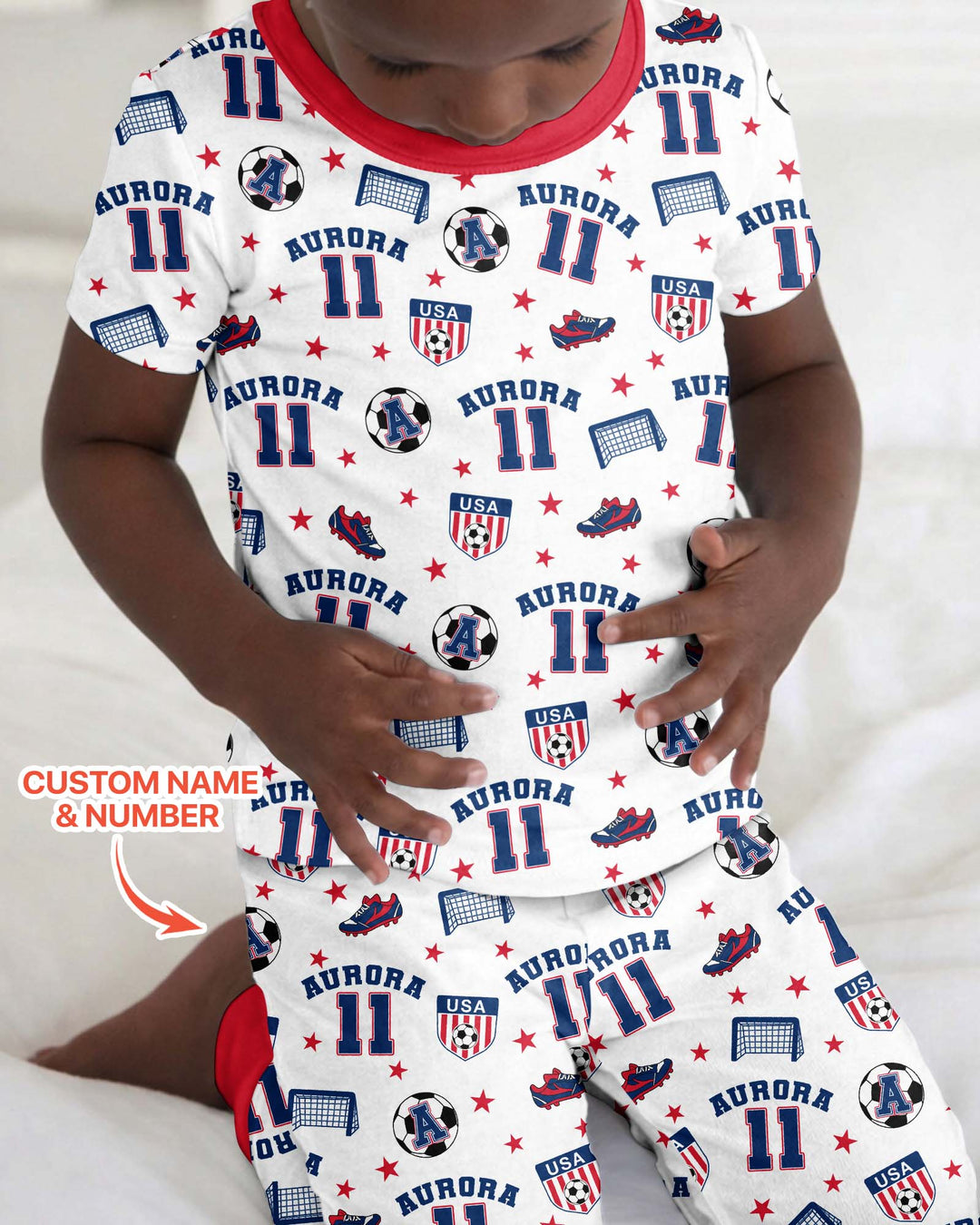 Zweiteiliges, kurzärmliges Pyjama-Set mit Marienkäfern