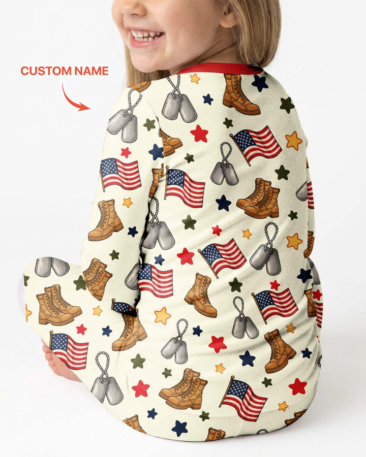 Who Needs Superhero When Your Grandpa Is A Veteran Bamboo Two Piece Long Sleeve Pajama Set