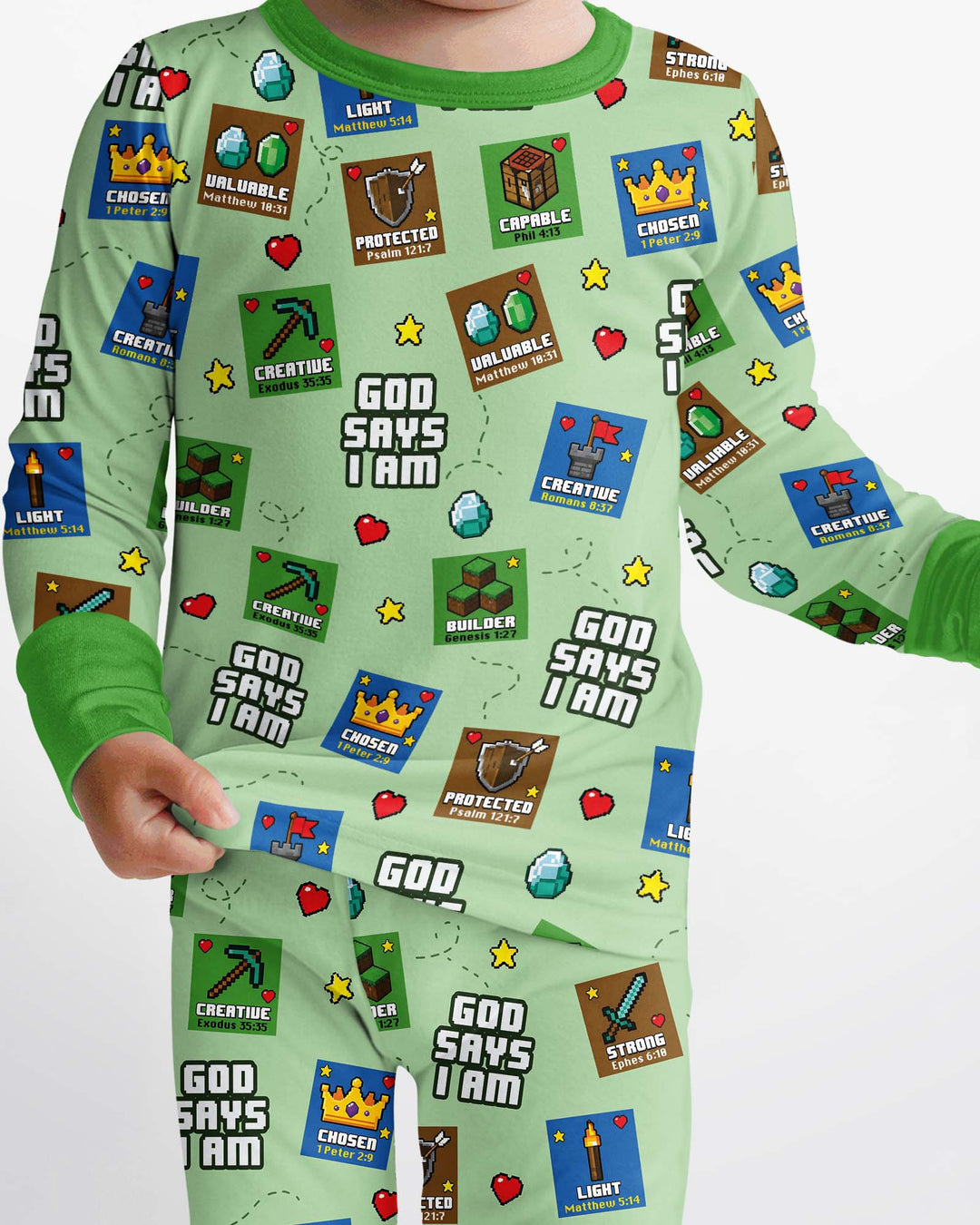 God Says I Am Gamer Bamboo Two Piece Long Sleeve Pajama Set