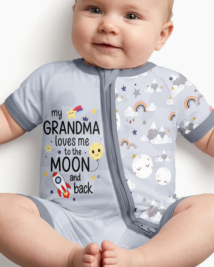 My Grandma Loves Me To The Moon And Back Bamboo Shorty Zippy
