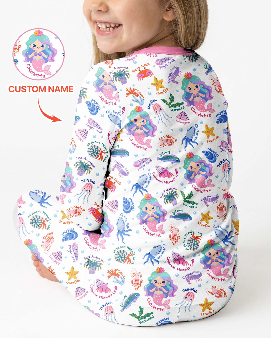 Conjunto de pijama de dos piezas de bambú con mangas largas, plantilla PERSONALIZADA
