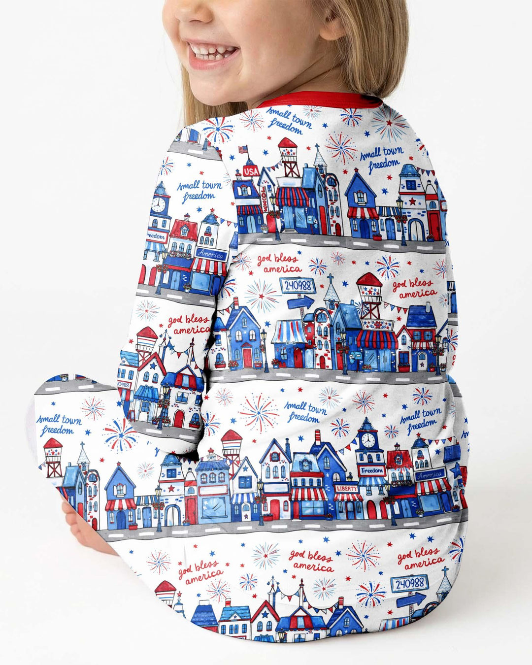 Zweiteiliges Langarm-Pyjama-Set mit Sommerfrüchten