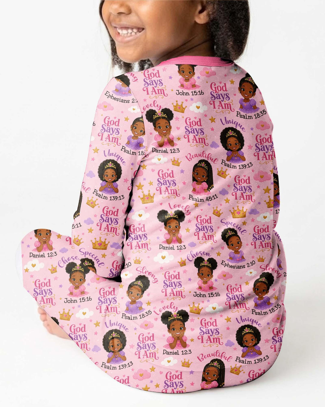 Black Princess God Says I Am Bamboo Two Piece Long Sleeve Pajama Set