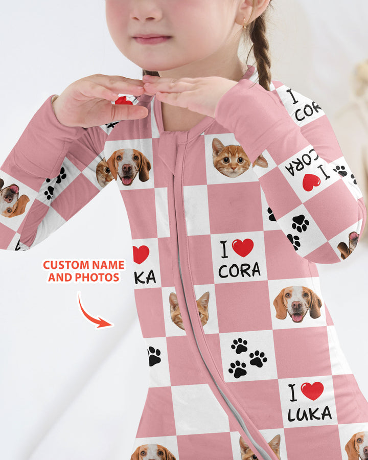 Custom Photo I Love My Best Friend Dog/Cat Bamboo Convertible Zippy