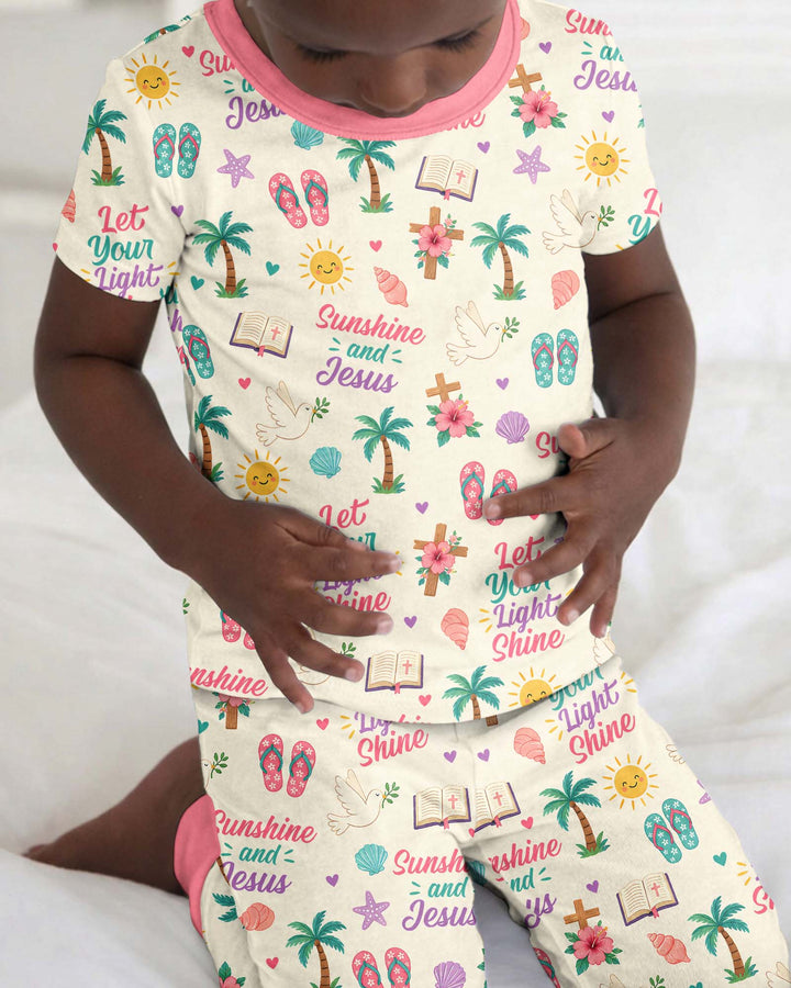 Sunshine and Jesus Summer VBS Bamboo Two Piece Short Sleeve Pajama Set