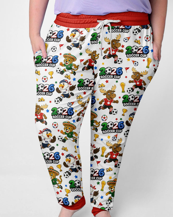 Soccer Cup Cute Mascots Bamboo Women Pajama Set