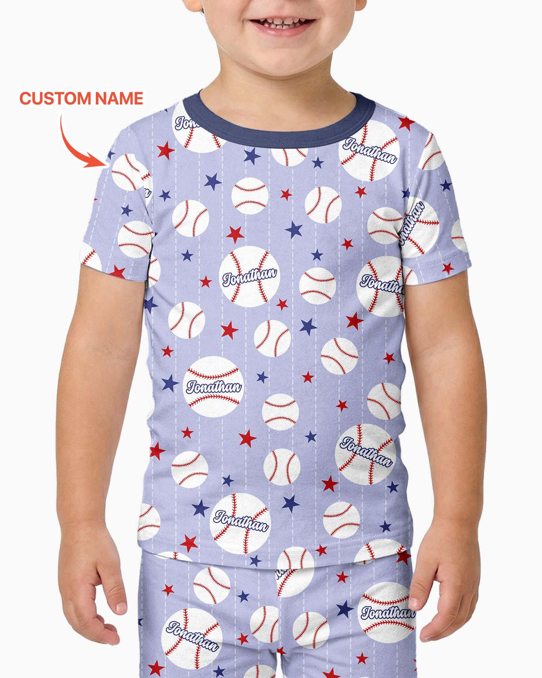 Conjunto de pijama de dos piezas de bambú a juego con mangas cortas y nombre personalizado "Novato del año"