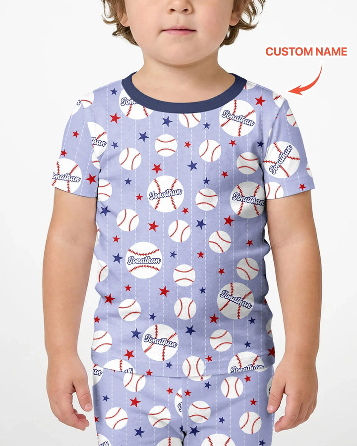 Custom Name Rookie of The Year Matching Bamboo Two Piece Short Sleeve Shorts Pajama Set